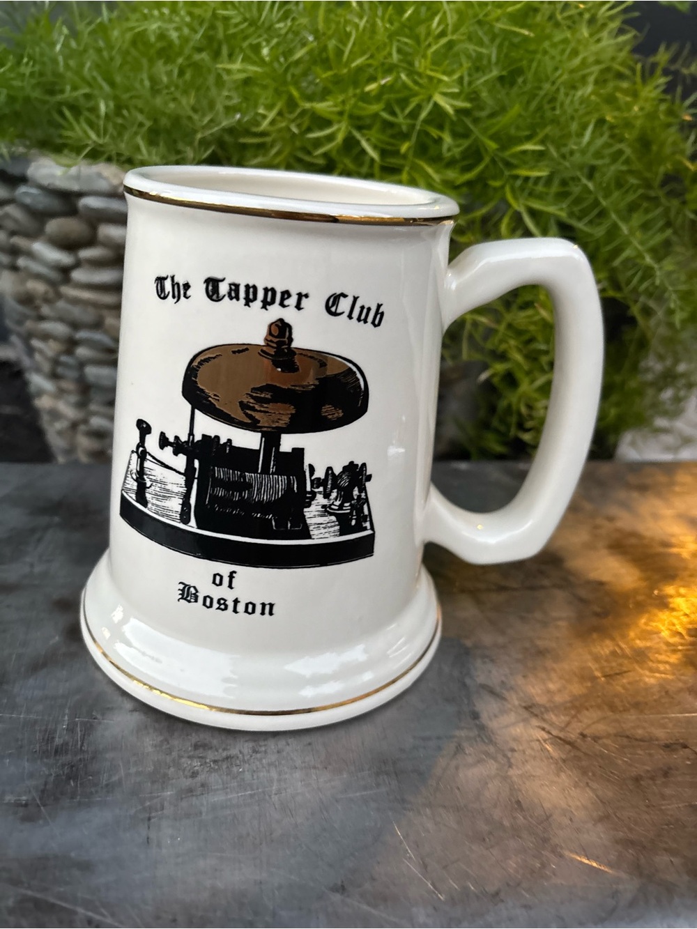 Vintage 70’s Beer Mug/Stein BOSTON MA THE TAPPER CLUB 25Th Anniversary, Gold - Picture 5 of 15
